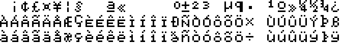 Hitachi HD44780U extended character set